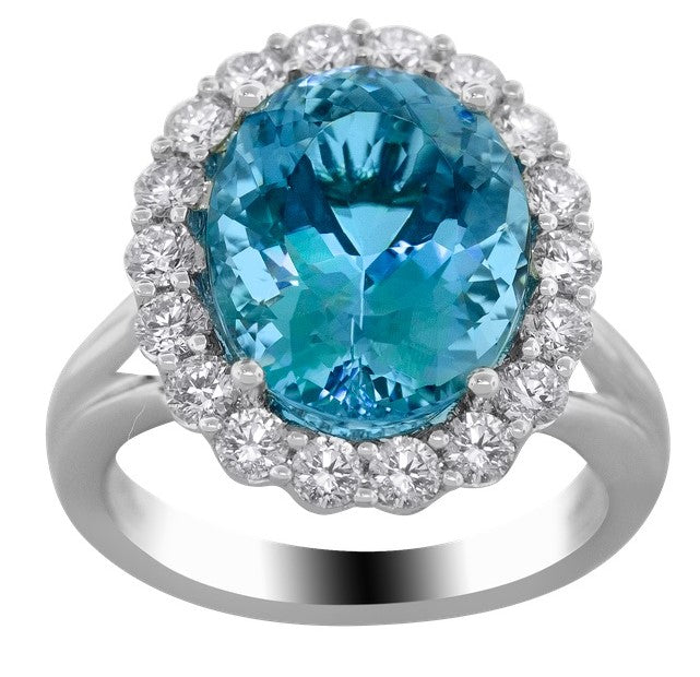 Aquamarine Diamond Ring - SPARK CREATIONS INC