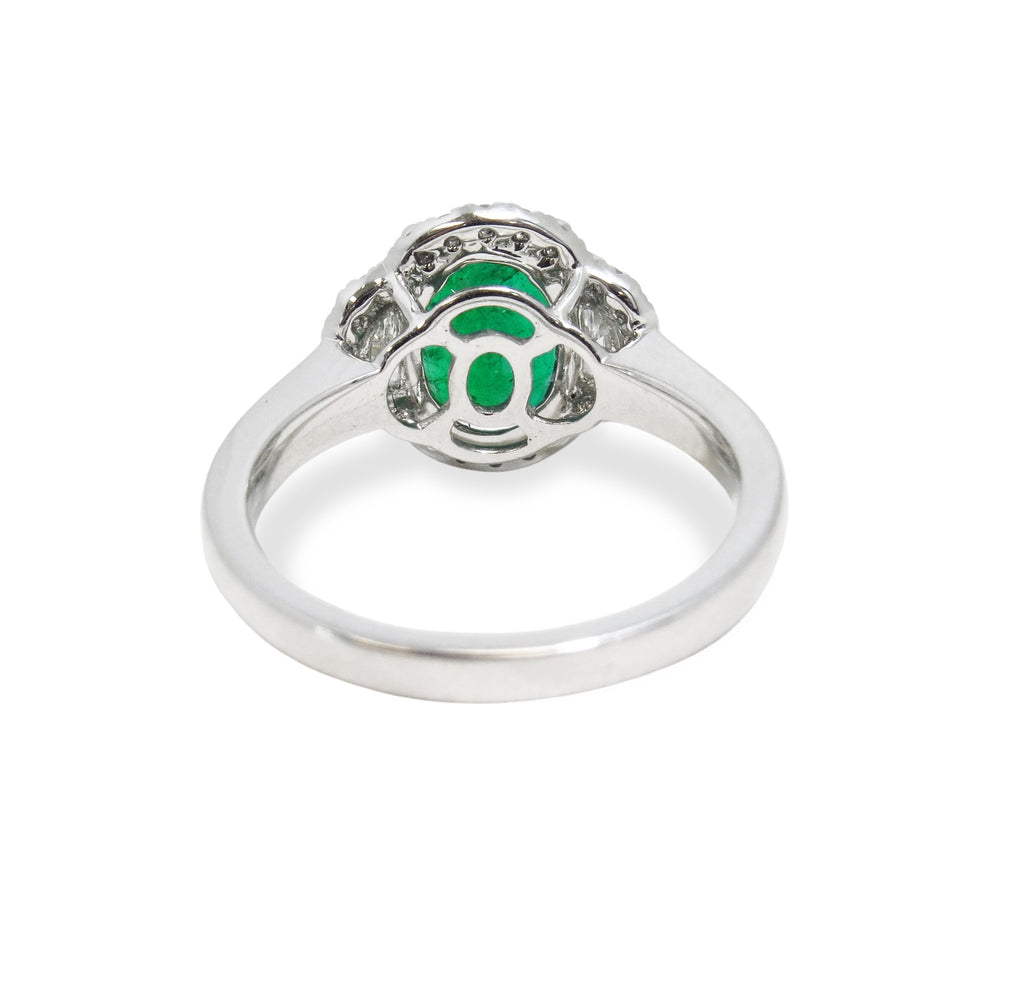 Diamond and Emerald Ring - WILLIAM LEVINE INC