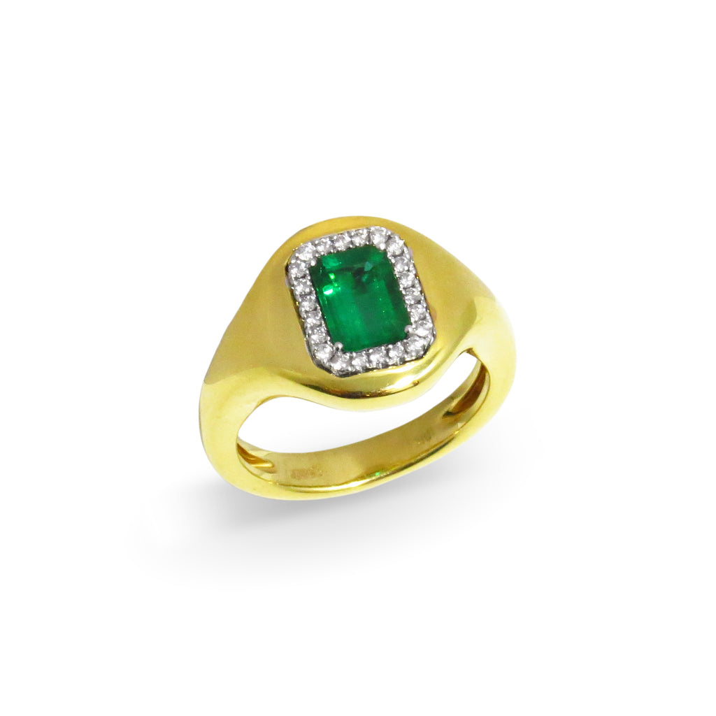 Emerald Signet Ring - SPARK CREATIONS INC