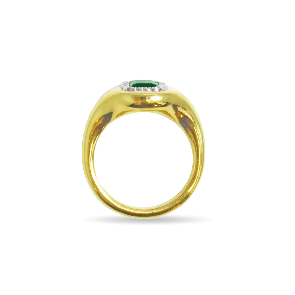 Emerald Signet Ring - SPARK CREATIONS INC