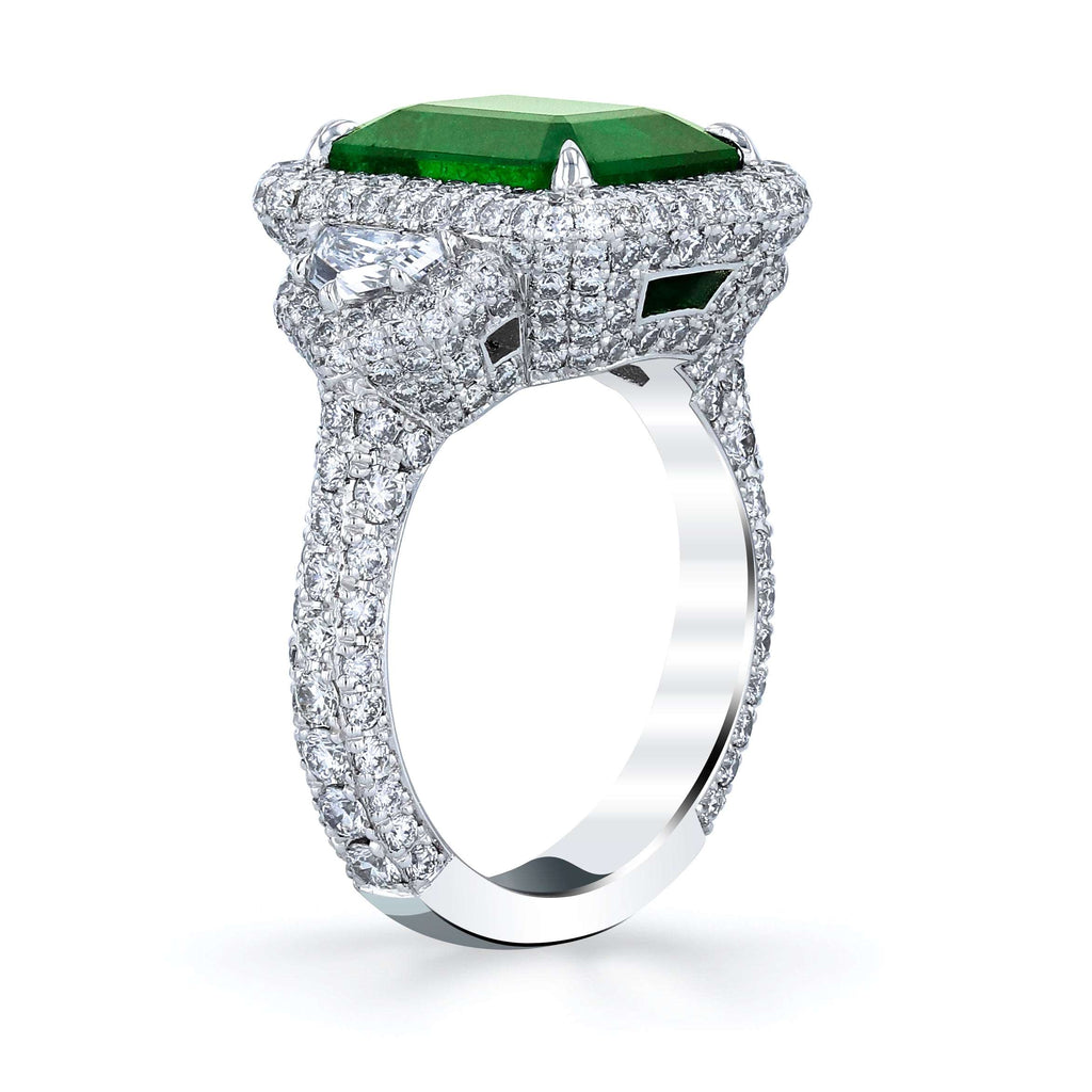 EMERALD MICRO PAVE DIAMOND RING - JOSHUA J FINE JEWELRY
