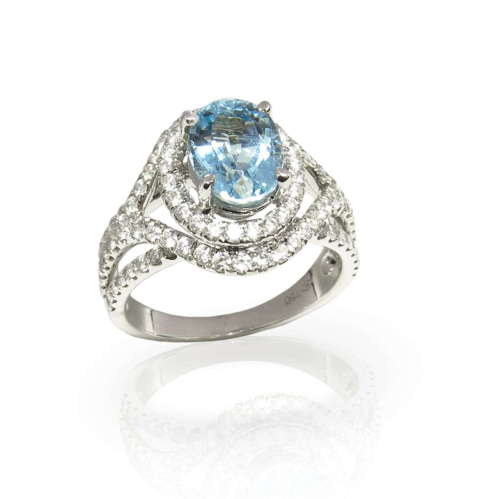 Aquamarine and Diamond Ring - PARADE DESIGNS INC