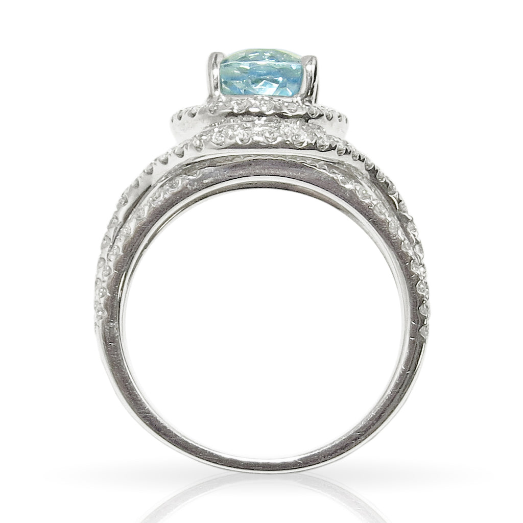 Aquamarine and Diamond Ring - PARADE DESIGNS INC