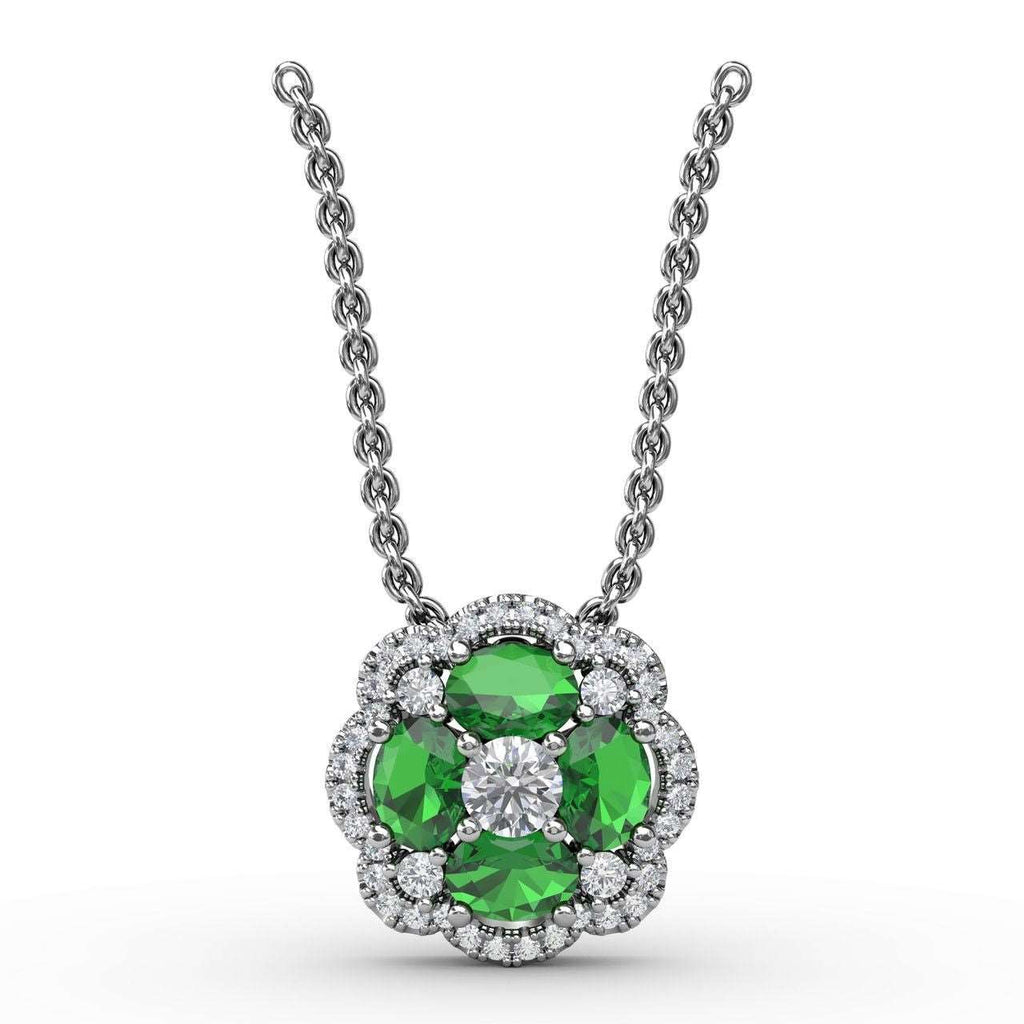 "Love in Bloom" Emerald and Diamond Pendant - FANA