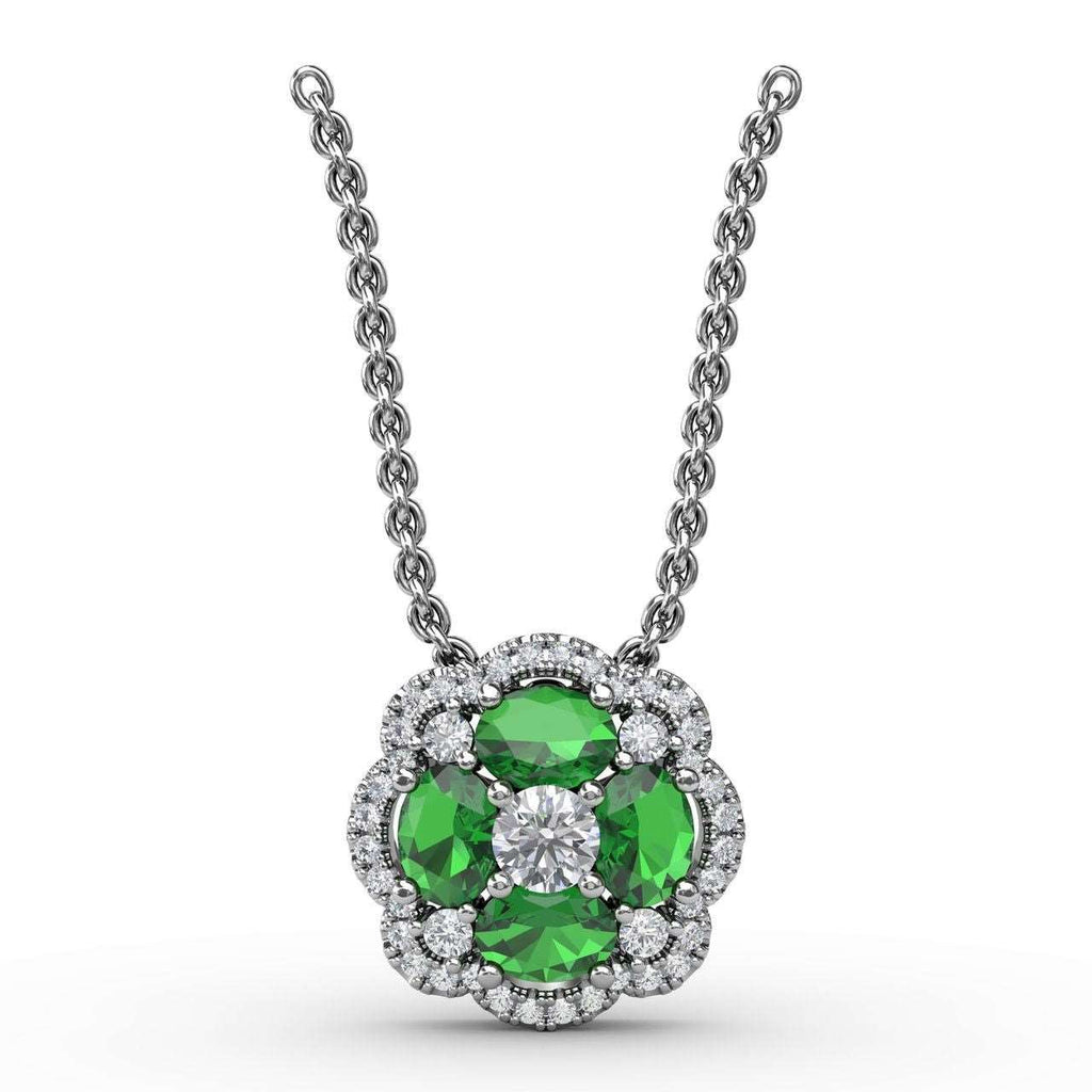 "Love in Bloom" Emerald and Diamond Pendant