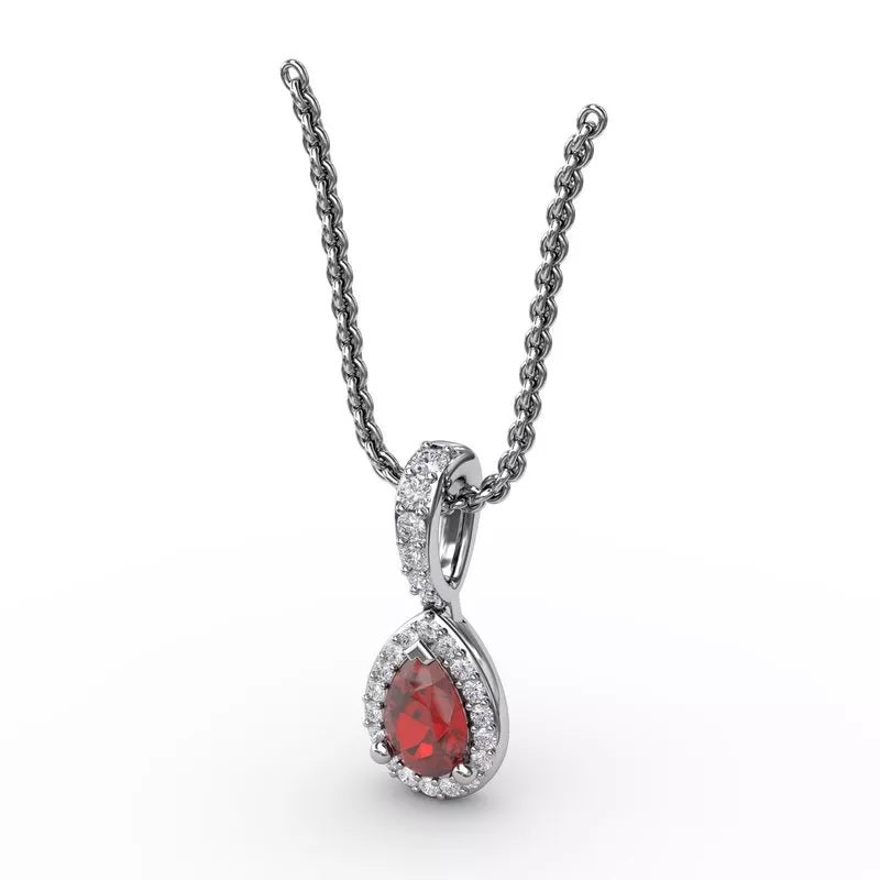 Statement Ruby and Diamond Pendant - FANA