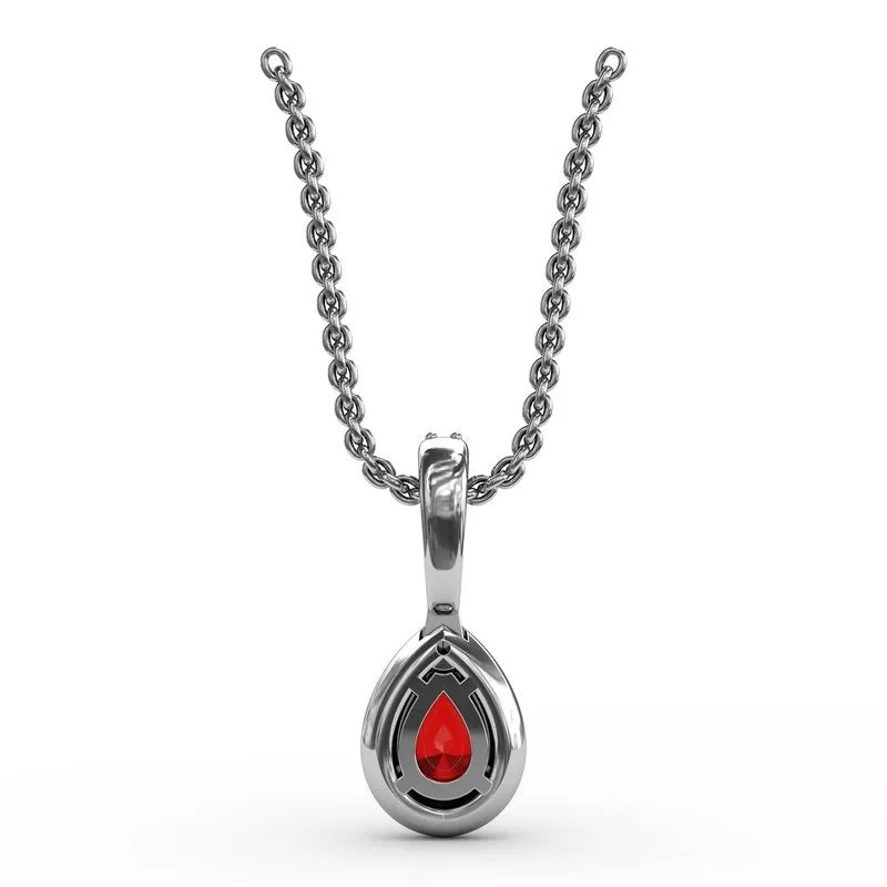 Statement Ruby and Diamond Pendant - FANA