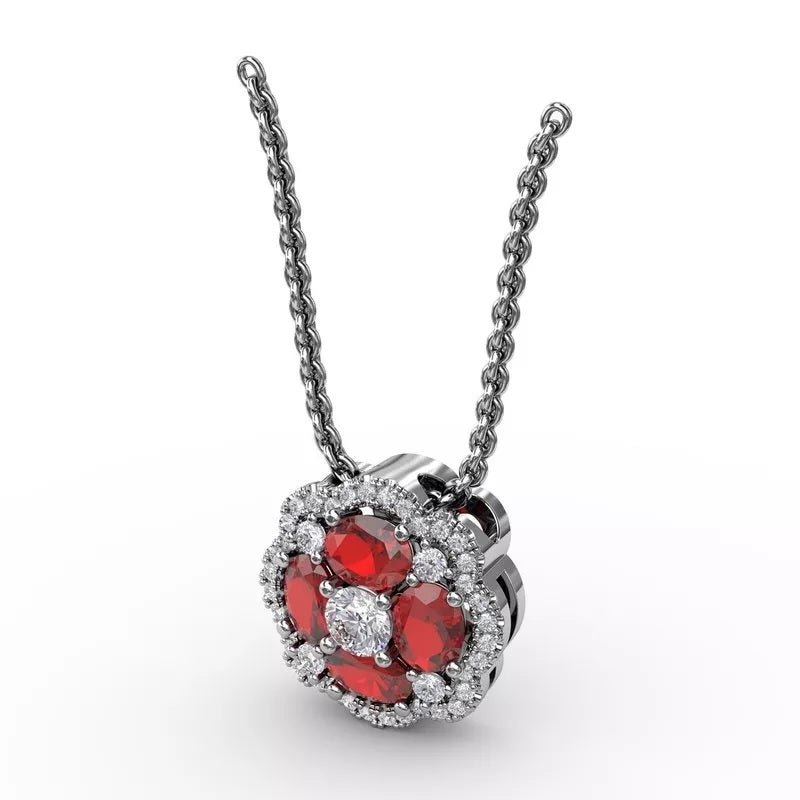 "Love in Bloom" Ruby and Diamond Pendant - FANA