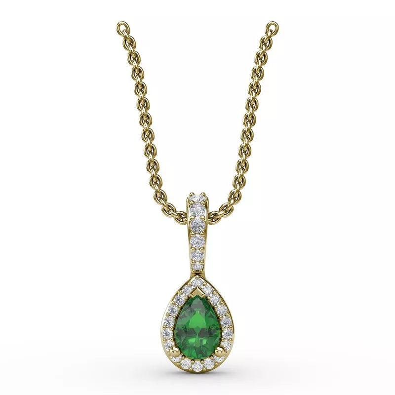 Statement Emerald and Diamond Pendant - FANA