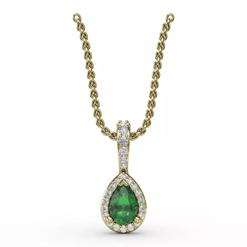 Statement Emerald and Diamond Pendant - FANA