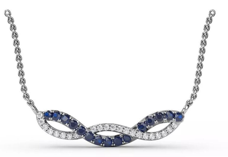 Sapphire and Diamond Twist Pendant - FANA