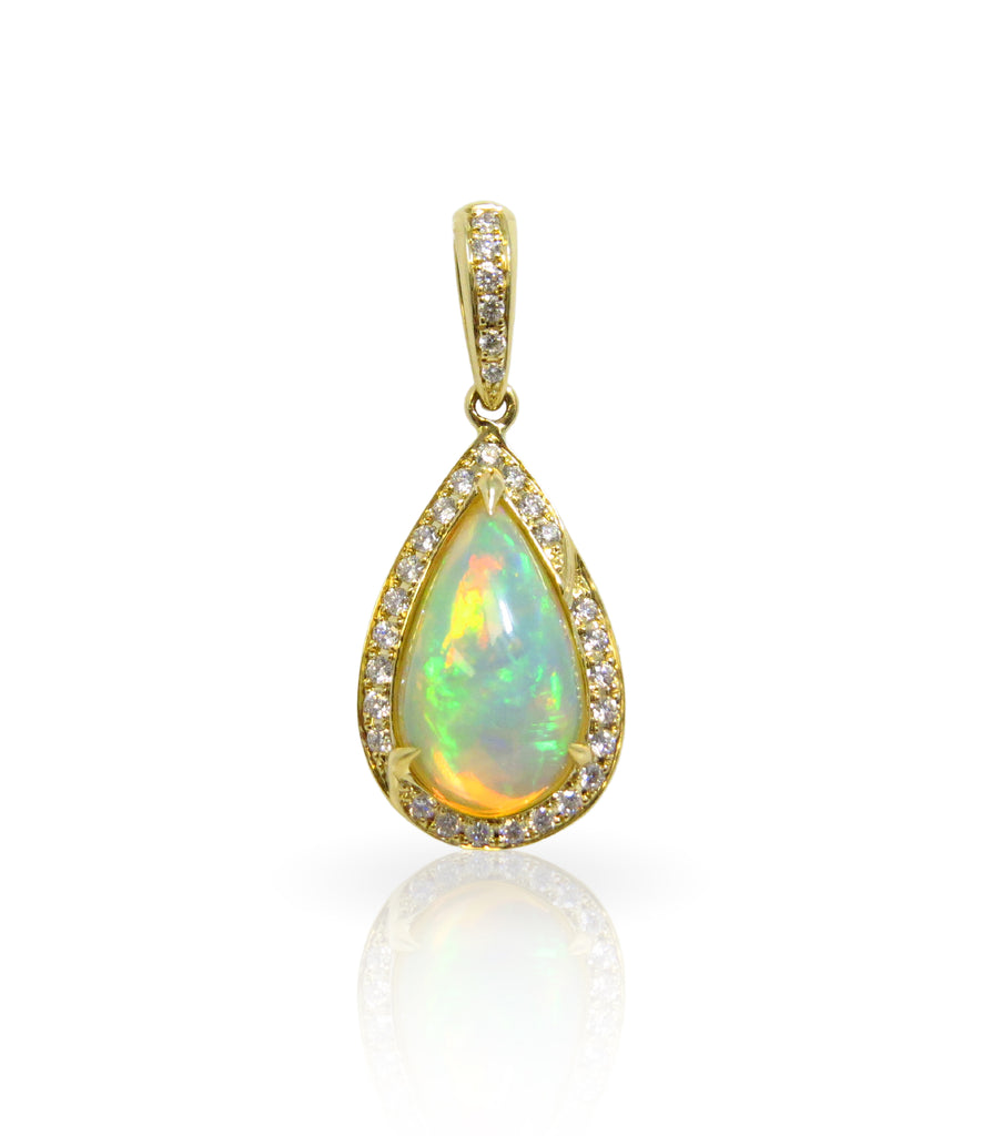 Opal and Pavé Diamond Pendant - ASBA USA INC