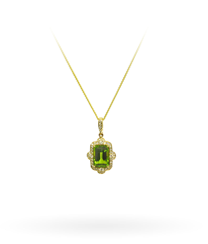 Peridot and Diamond Pendant - ASBA USA INC