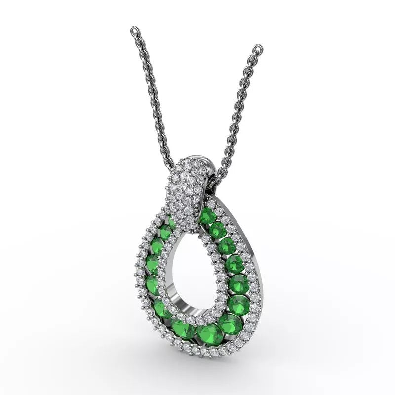 "Steal The Spotlight" Emerald and Diamond Pendant - FANA