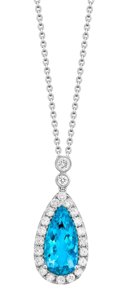 Aqua Diamond Pendant - SPARK CREATIONS INC