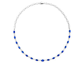 Sapphire and Diamond Necklace - SPARK CREATIONS INC
