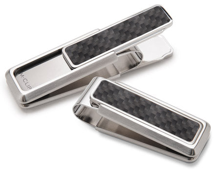 Stainless Steel with Black Carbon Fiber Money Clip - M CLIP