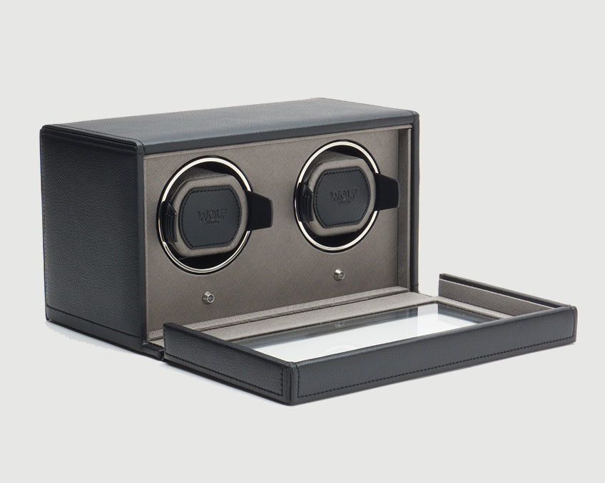 Cub Double Watch Winder with Cover - WOLF DESIGNS INC