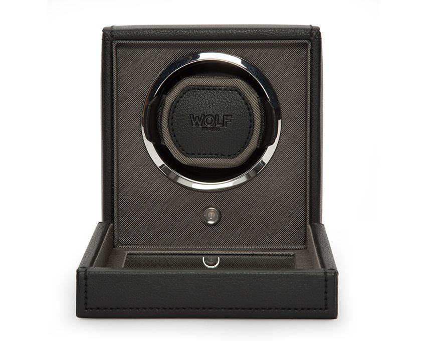 CUB SINGLE WATCH WINDER WITH COVER - BLACK - CARLA CORPORATION