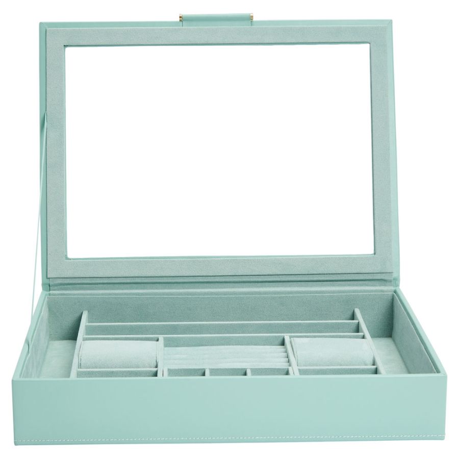 Sophia Jewelry Box with Window, Jade - WOLF DESIGNS INC