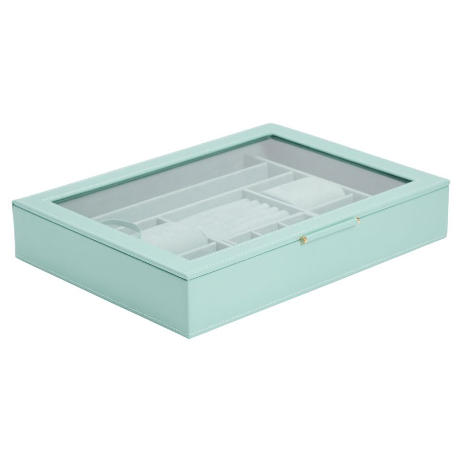 Sophia Jewelry Box with Window, Jade - WOLF DESIGNS INC