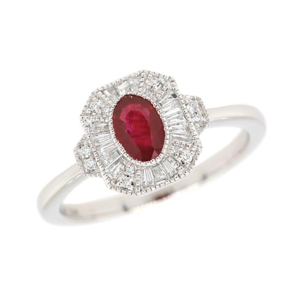 Vintage Inspired Ruby and Diamond Ring - ASBA USA INC