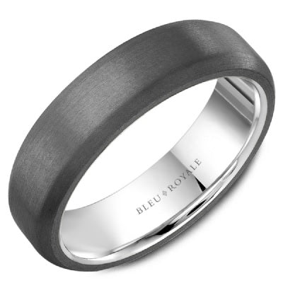 Men's 14K White Gold & Tantalum Wedding Band - CROWNRING