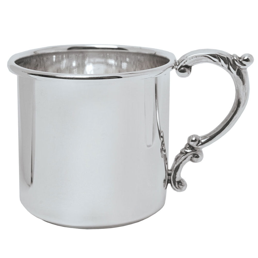 STERLING SCROLL HANDLE BABY CUP - SALISBURY PEWTER