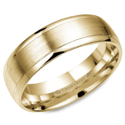 Men's 10K Yellow Gold Wedding Band - CROWNRING