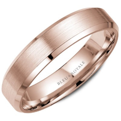 Men's 14K Rose Gold Wedding Band - CROWNRING