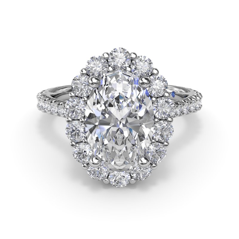Floral Halo Diamond Engagement Ring - FANA