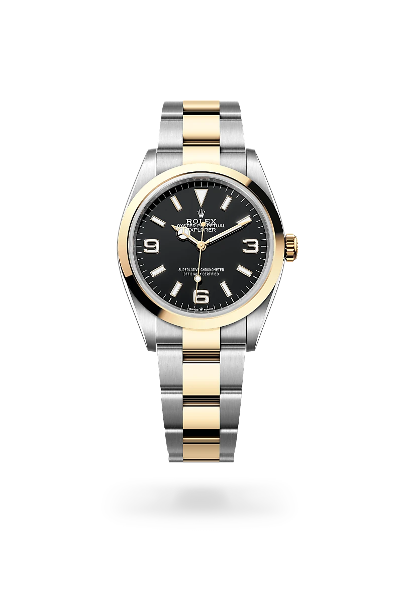 Rolex Explorer 36 in Oyster, 36 mm, Oystersteel and yellow gold