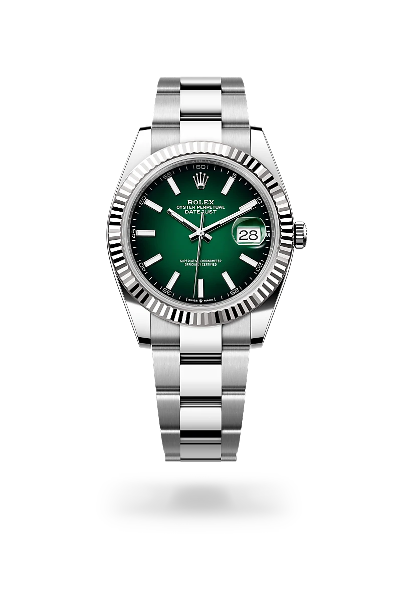 Rolex Datejust 41 in Oyster, 41 mm, Oystersteel and white gold