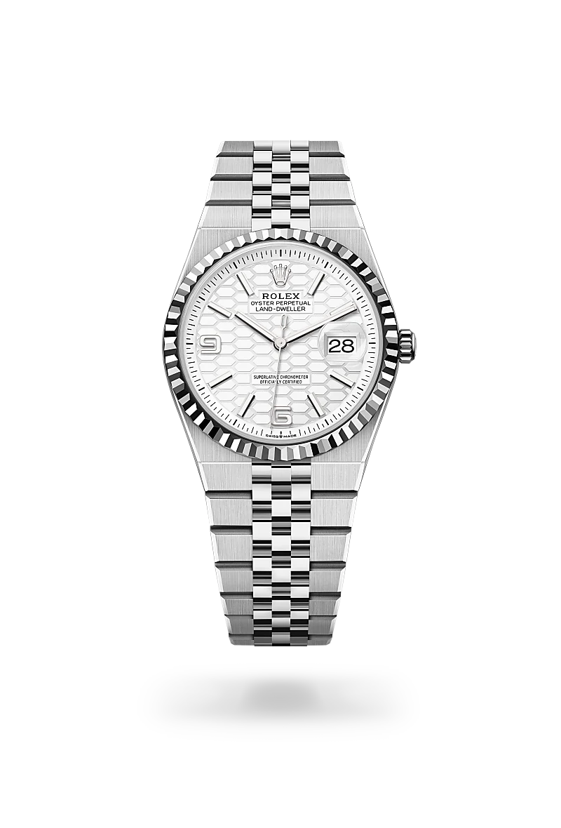 Rolex Land-Dweller 36 -  in Oyster, 36 mm, Oystersteel and white gold