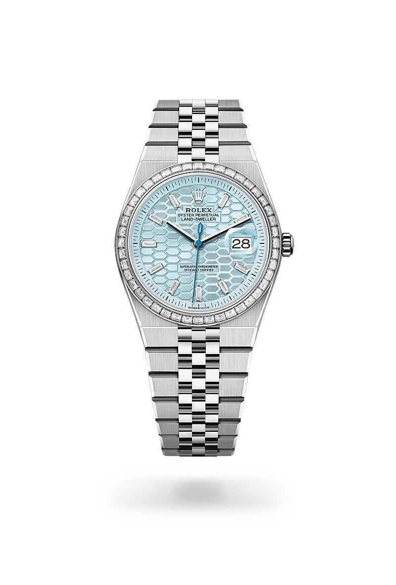 Rolex Land-Dweller 36 -  in Oyster, 36 mm, platinum and diamonds