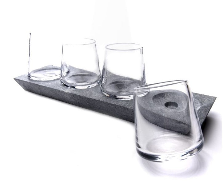 Alpine Whiskey, Set of Four, With Soapstone Base - SIMON PEARCE