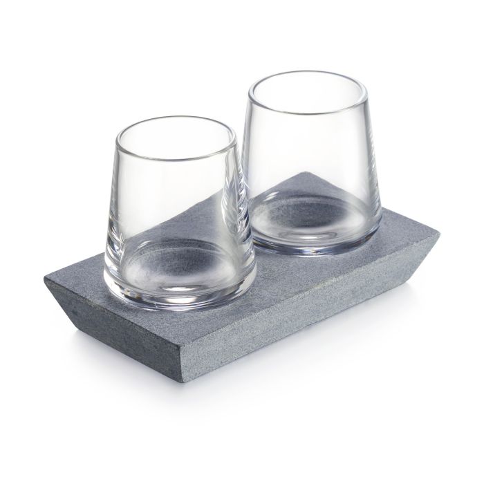 Alpine Whiskey Set of Two With Soapstone Base - SIMON PEARCE