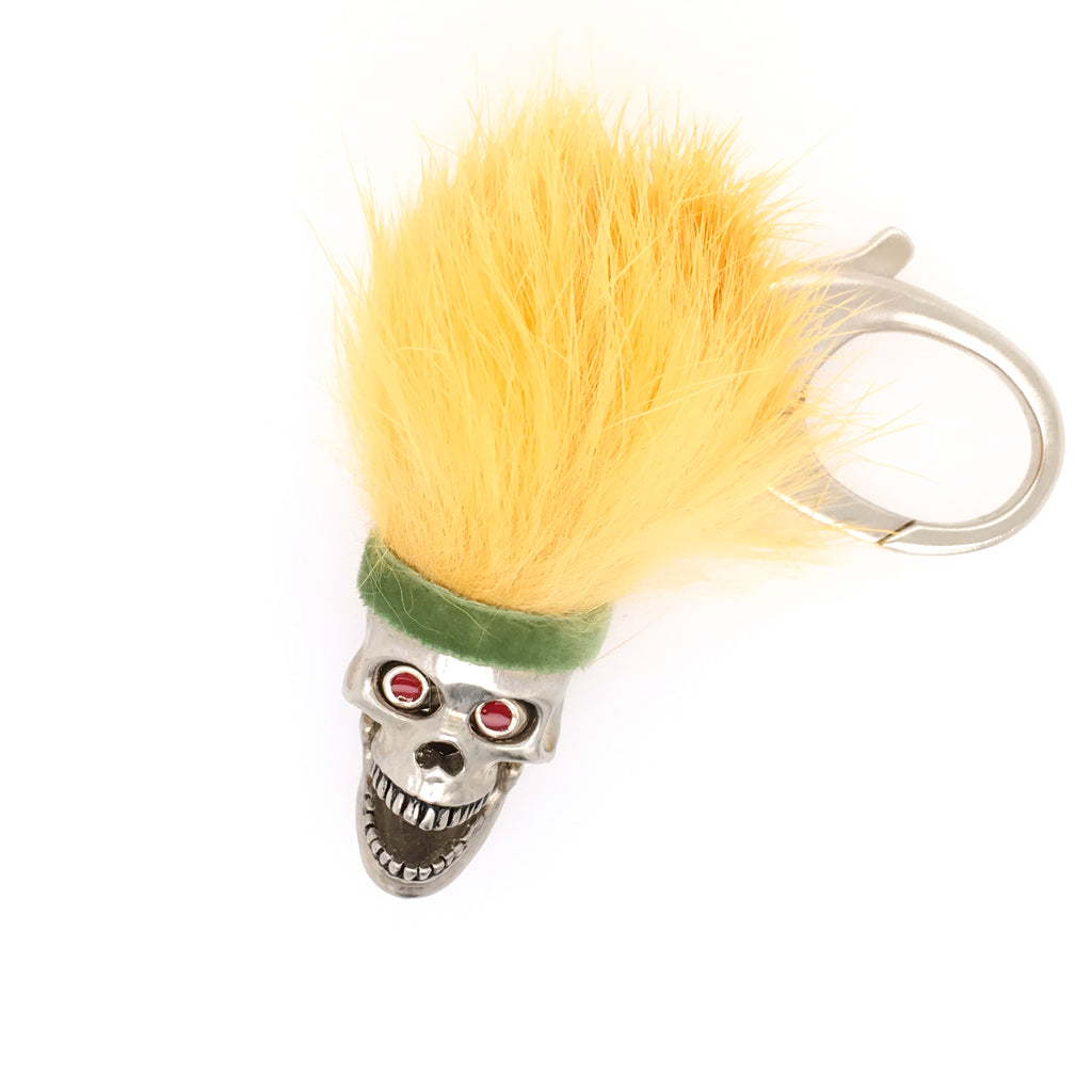 Skull Keyring With Green Headband And Yellow Hair - DEAKIN & FRANCIS D&F