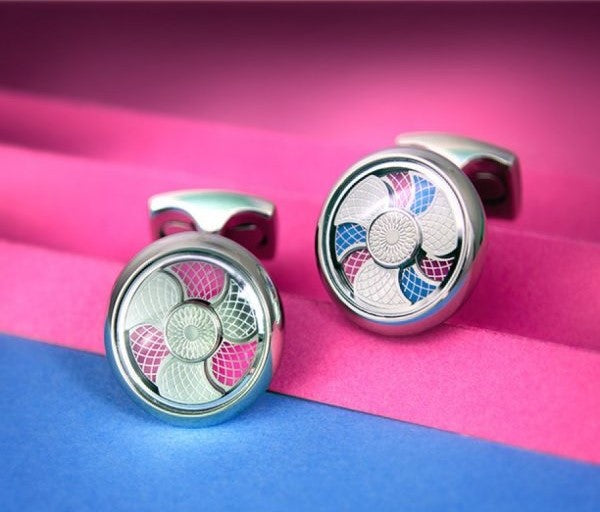 Blue and Pink Colour Change Cufflinks - DEAKIN & FRANCIS D&F
